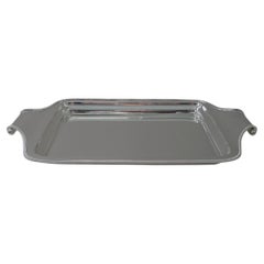 Elegante bandeja de cóctel/bebidas antigua chapada en plata c.1910