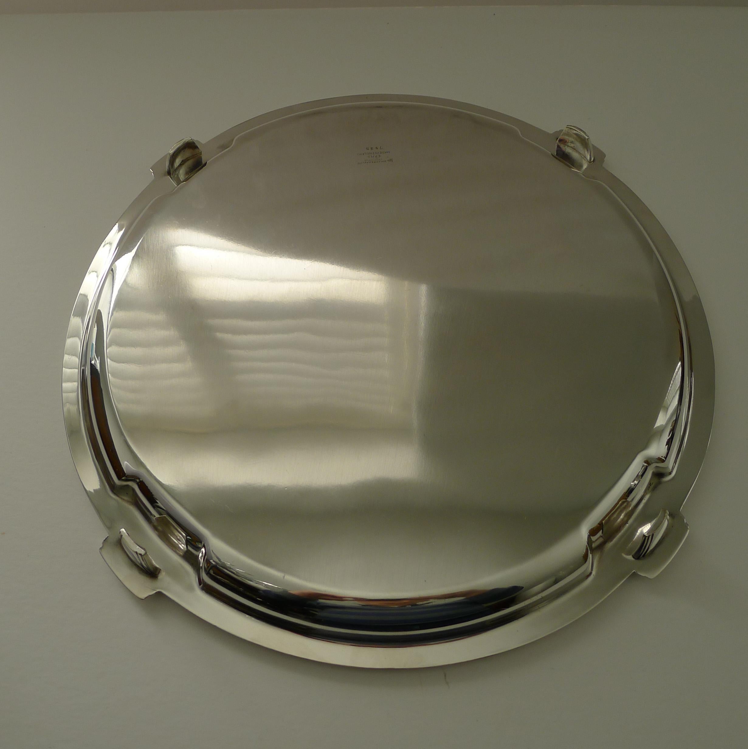 Smart Art Deco Silver Plated Cocktail Tray by Walker & Hall 2