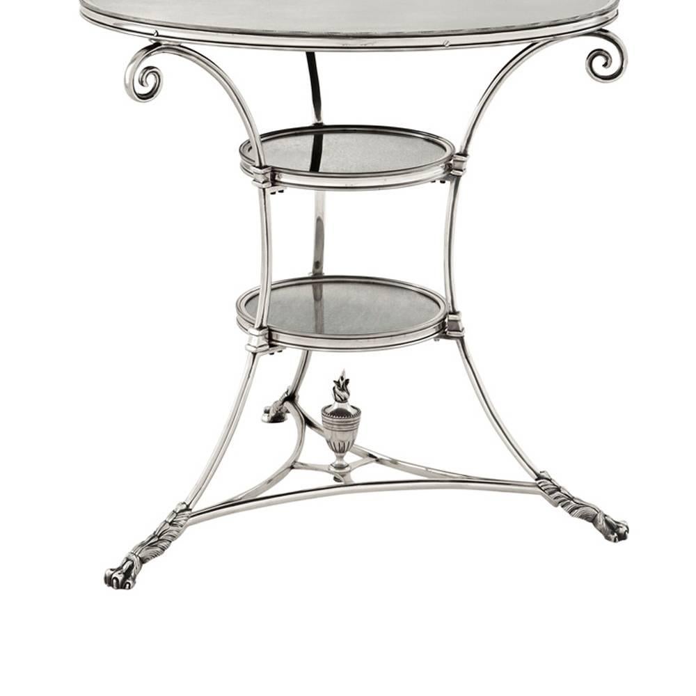 Indian Smart Castle Side Table in Antique Silver Plated or in Antique Brass
