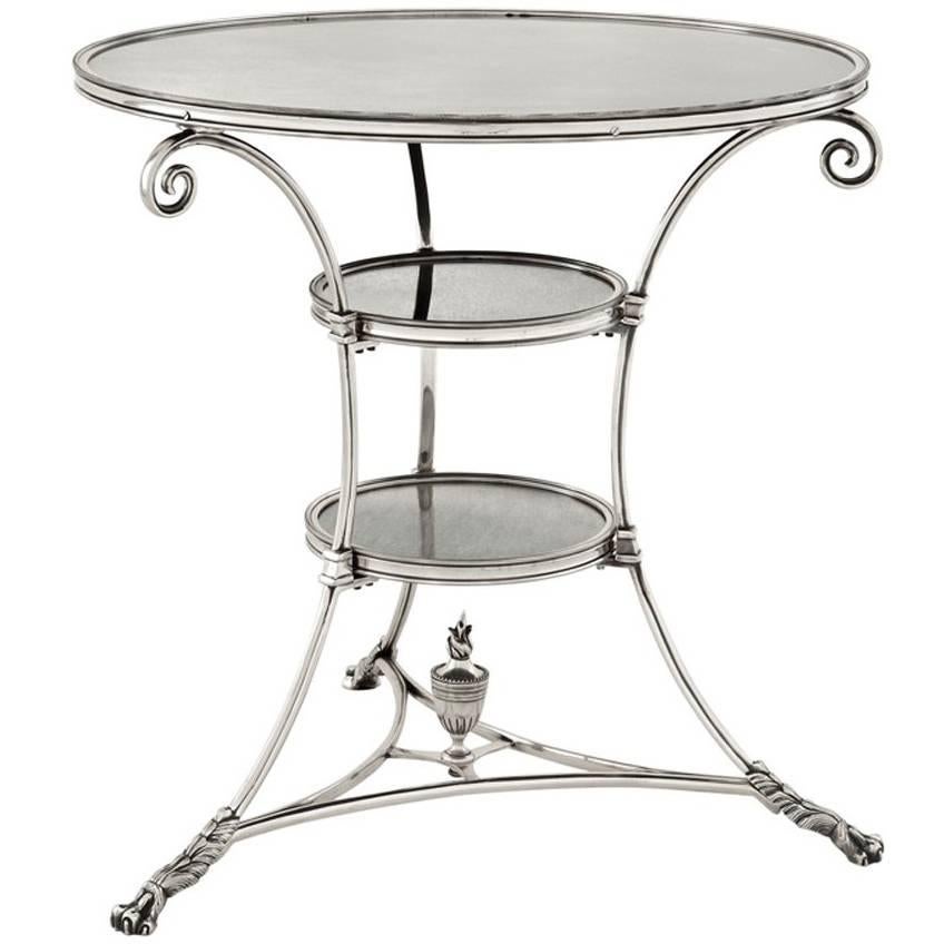Smart Castle Side Table in Antique Silver Plated or in Antique Brass