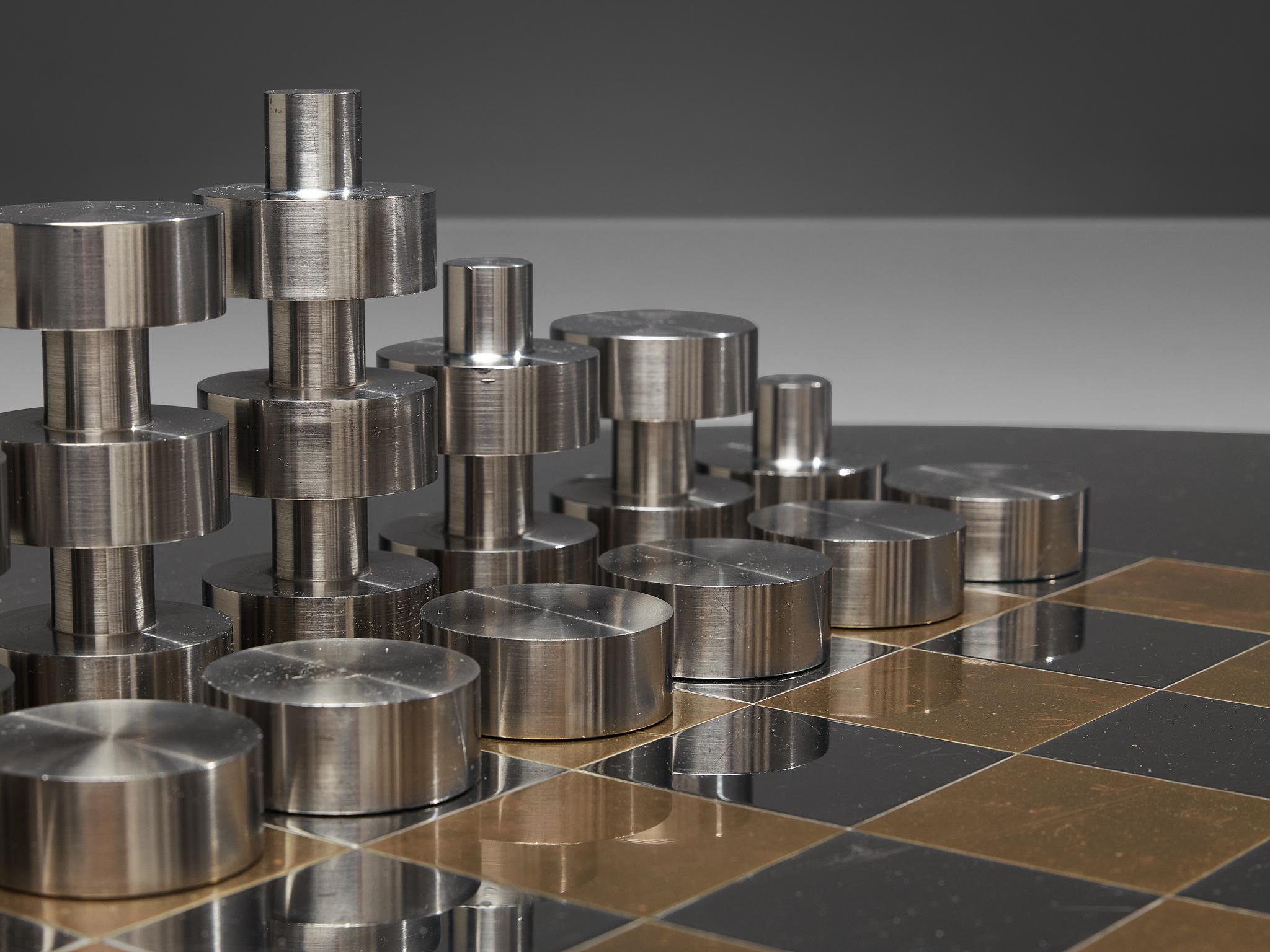 Smart Chess Table in Brass and Steel 5