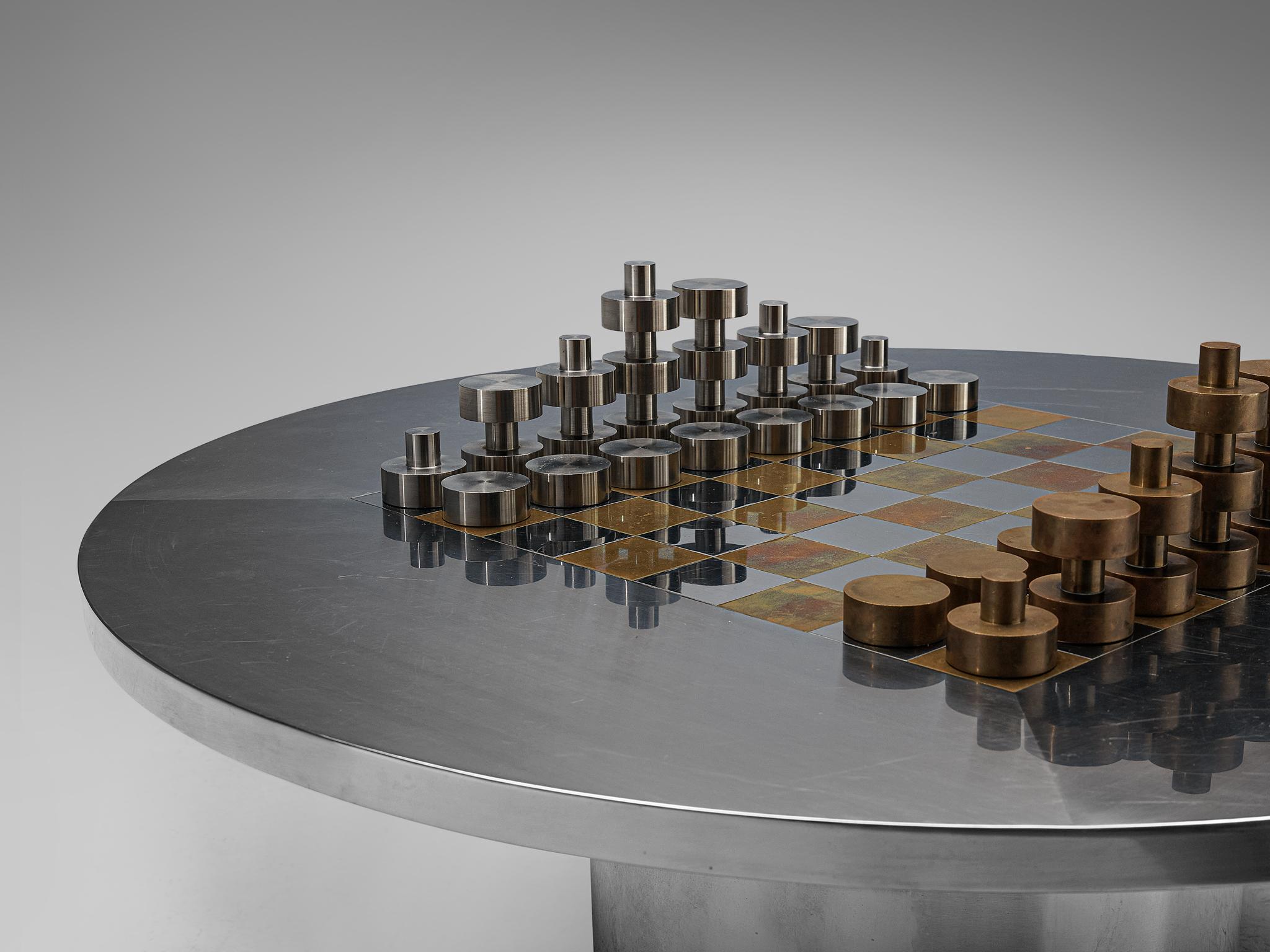 Smart Chess Table in Brass and Steel 1