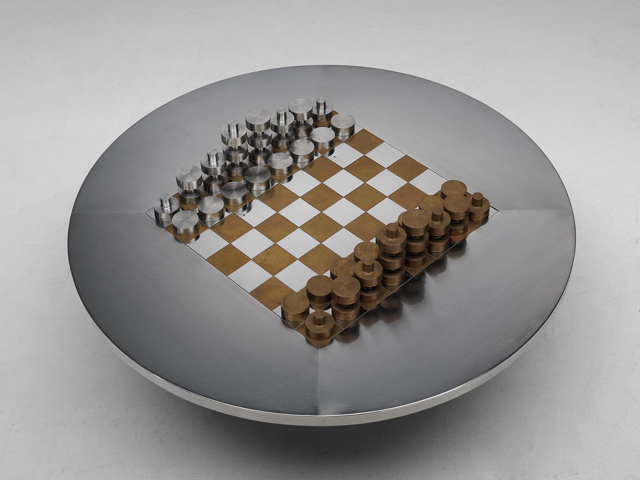 Smart Chess Table in Brass and Steel 2