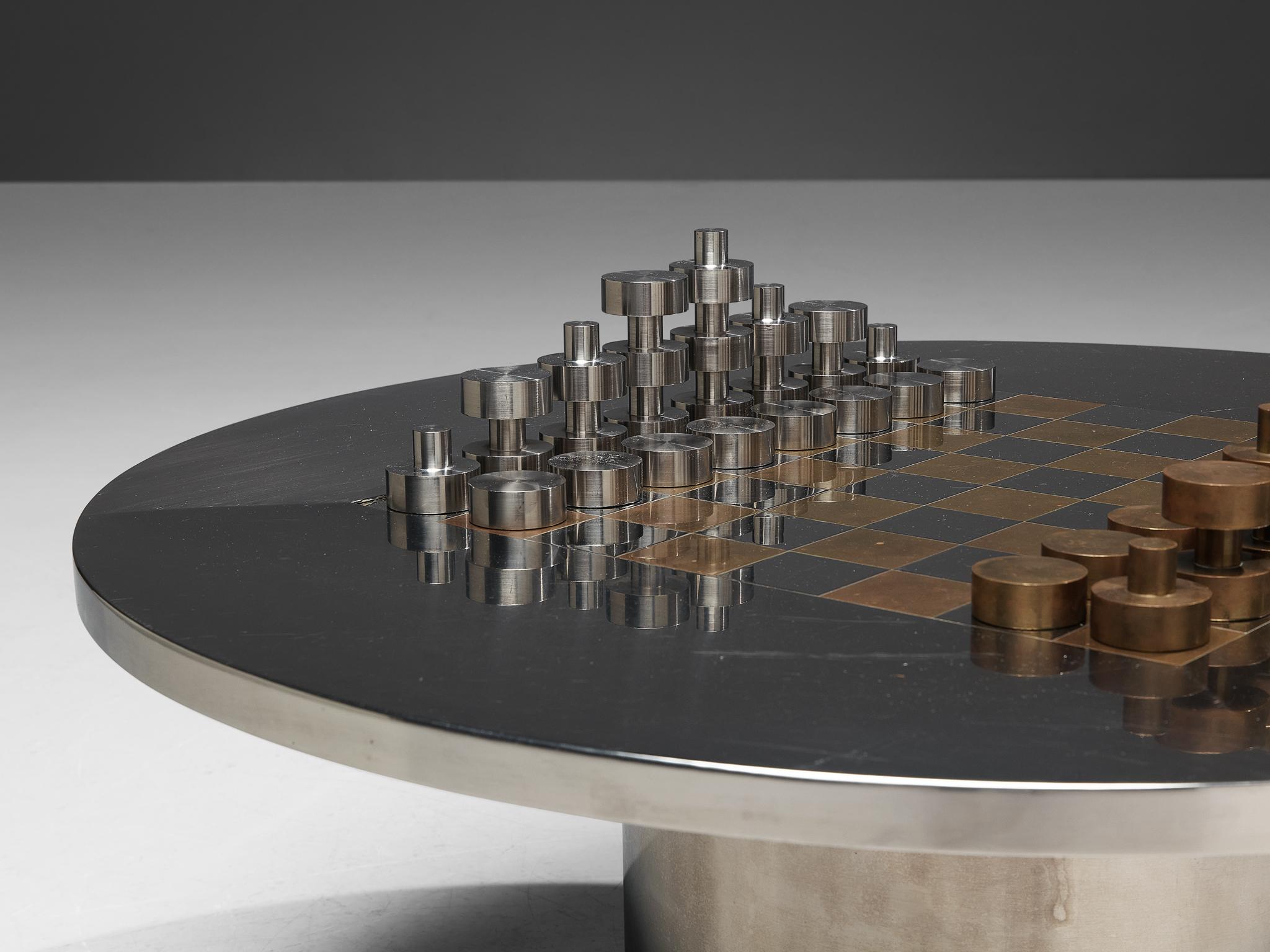 Smart Chess Table in Brass and Steel 4