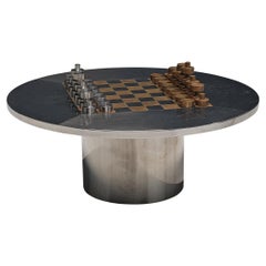 Smart Chess Table in Brass and Steel