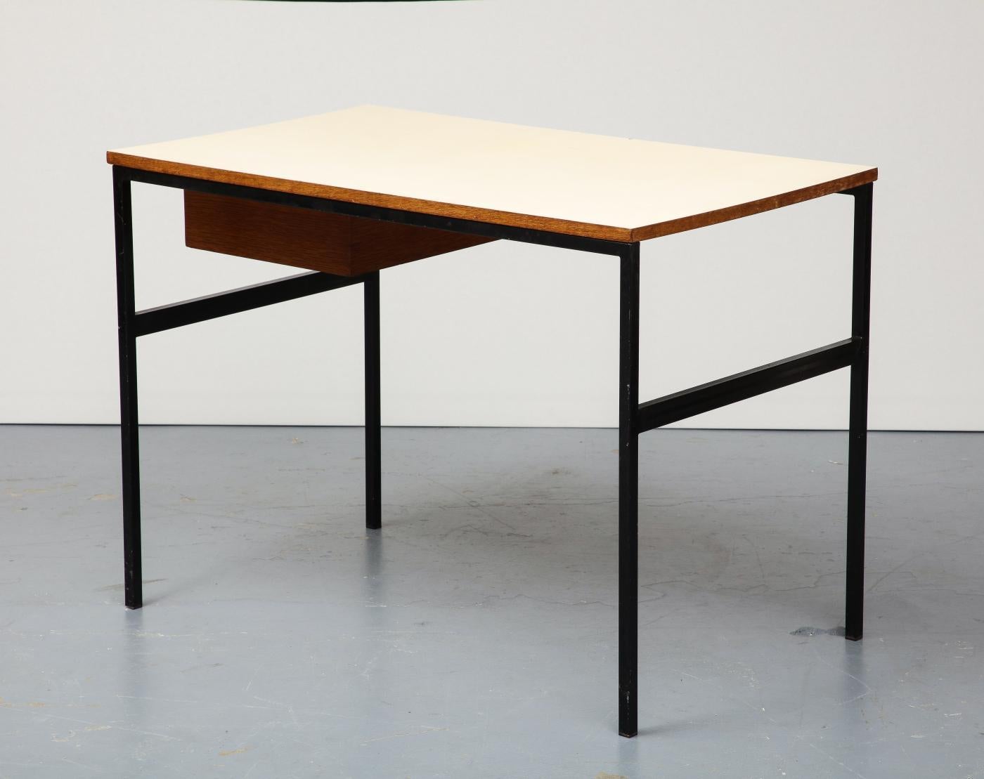 Smart Desk aus Eiche, Stahl und Laminat von Pierre Paulin, um 1950 (Moderne) im Angebot