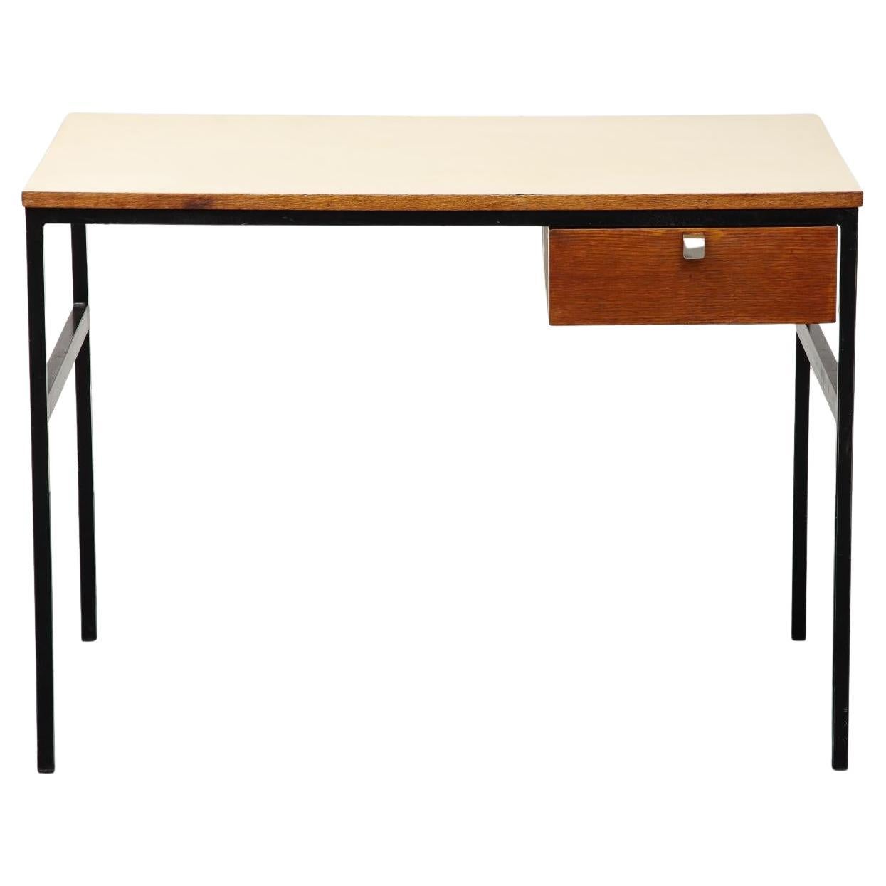 Smart Desk in Oak, Steel, and Laminate by Pierre Paulin, circa 1950 For Sale