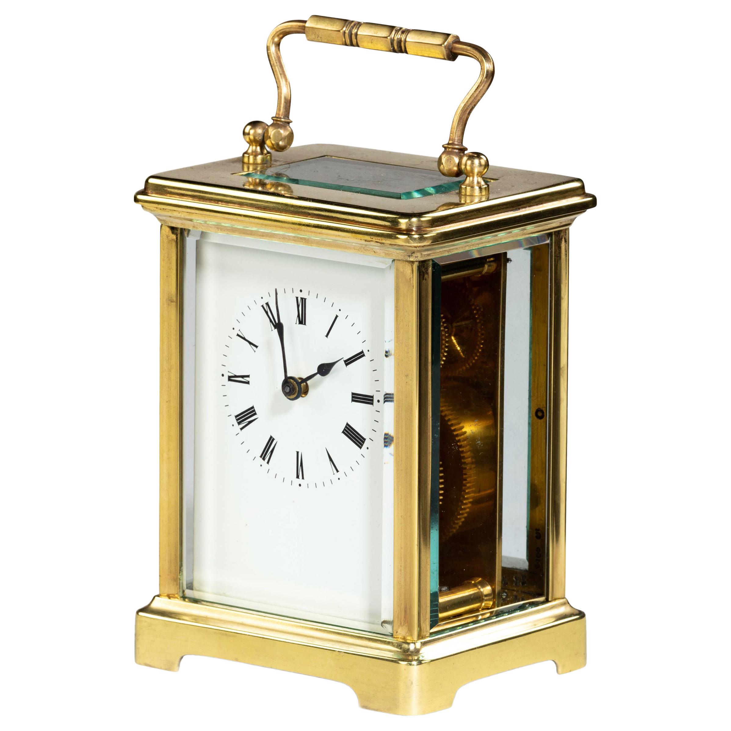 Smart Early 20th Century French Brass Encased Carriage Clock