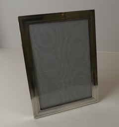 Smart Engine Turned English Silver Photograph / Picture Frame, 1918