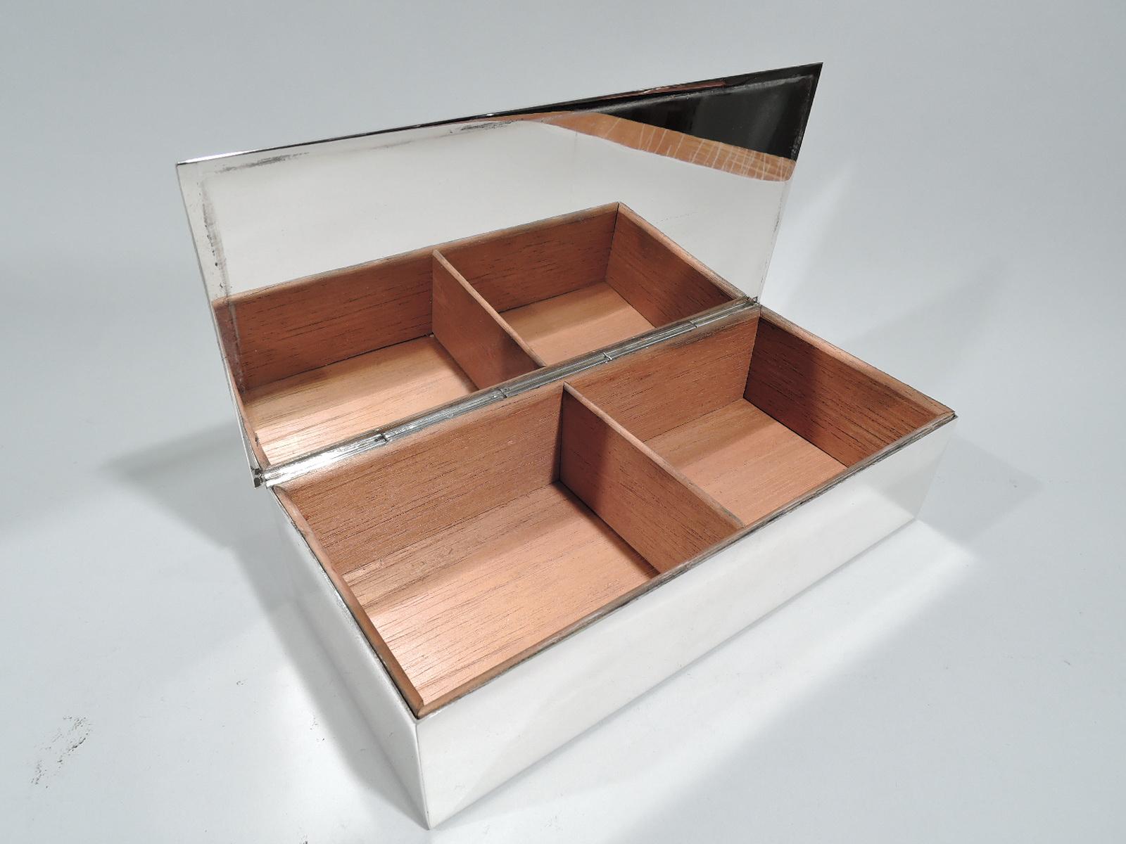 North American Smart & Modern American Sterling Silver Desk Box by Tiffany