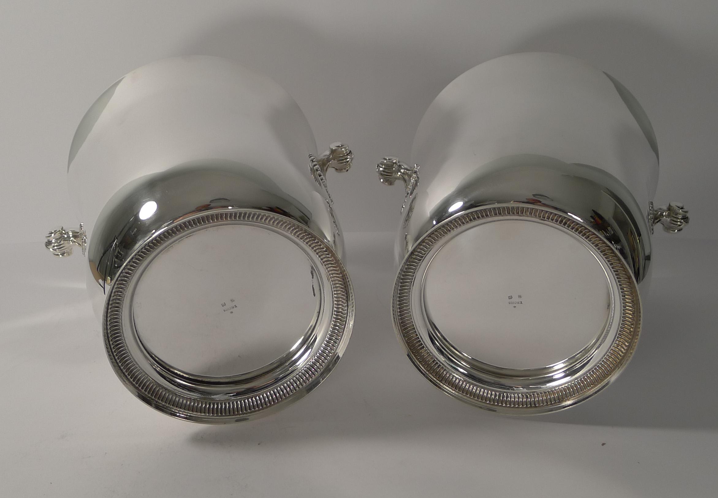 Smart Pair of French Champagne Buckets by Ercuis, circa 1960 7