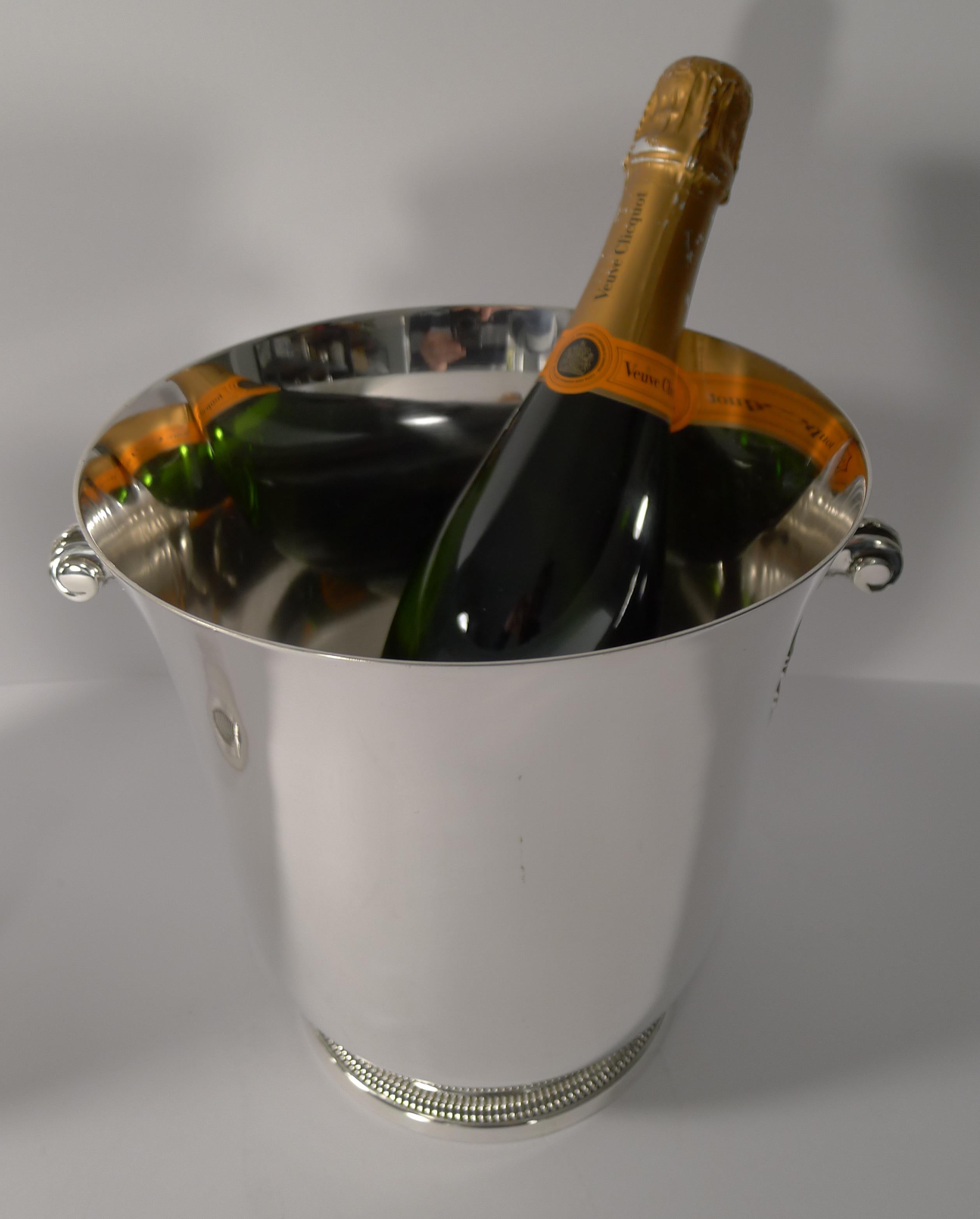 Mid-Century Modern Smart Pair of French Champagne Buckets by Ercuis, circa 1960