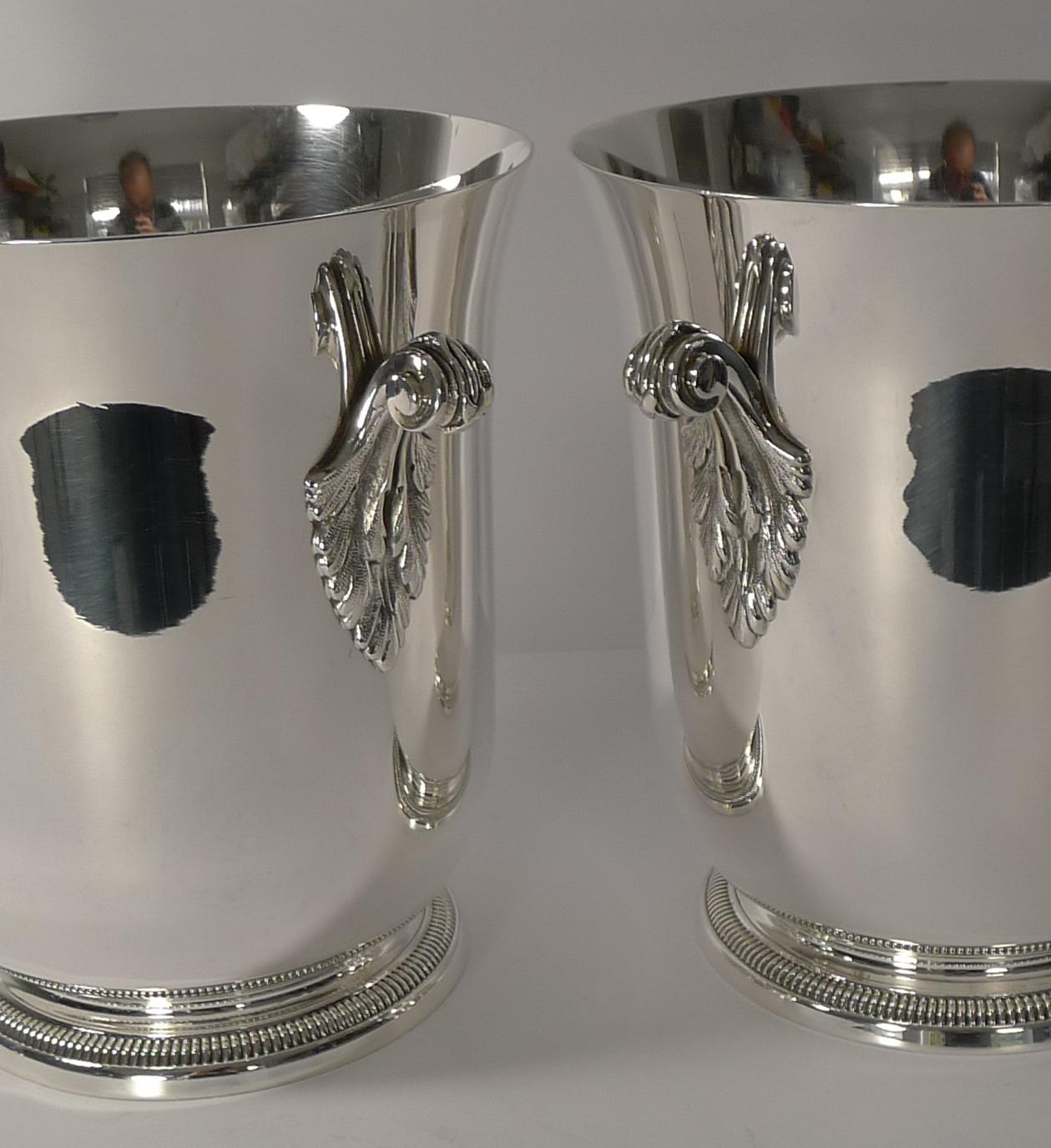 Smart Pair of French Champagne Buckets by Ercuis, circa 1960 In Good Condition In Bath, GB
