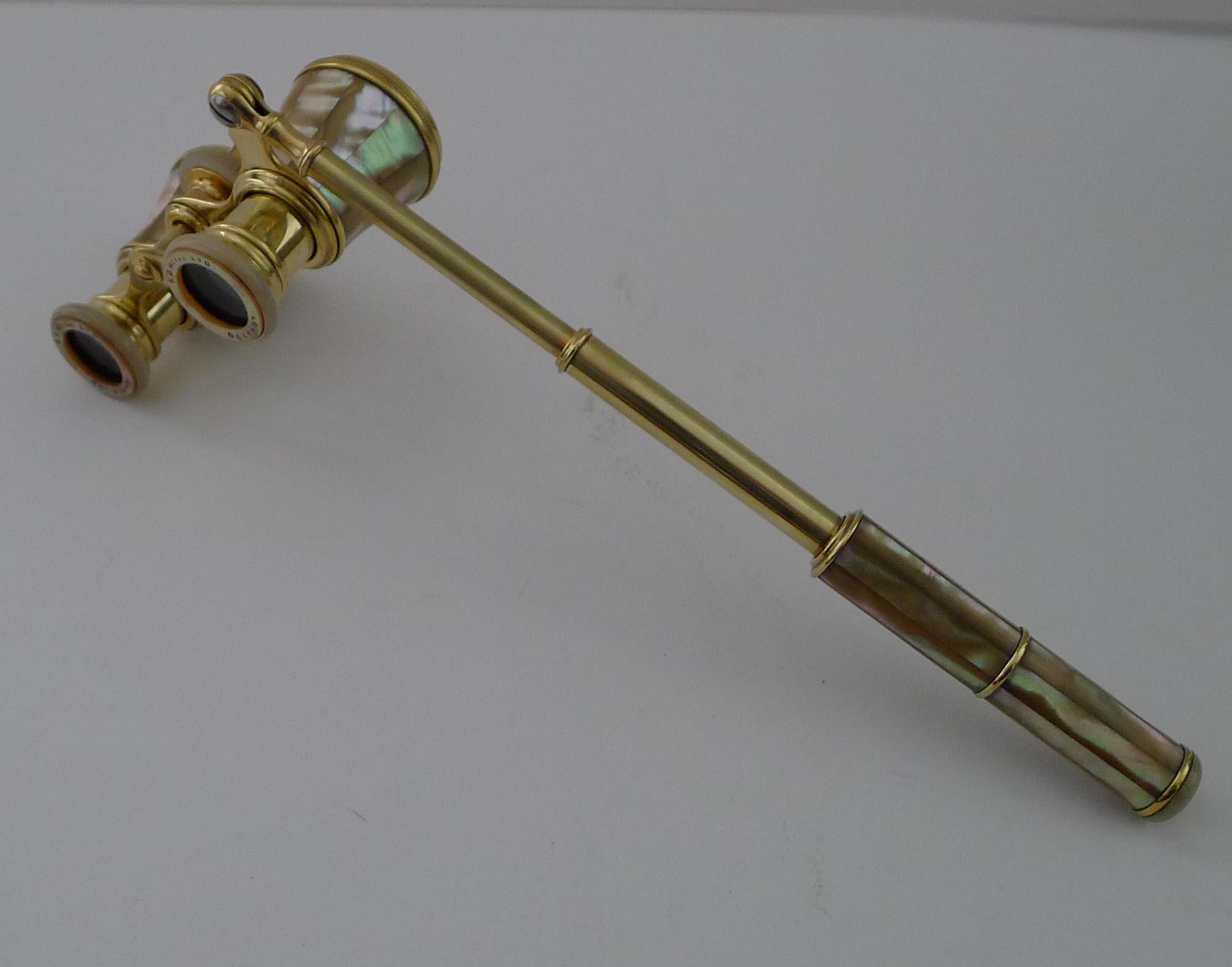 Smart Pair French Mother of Pearl Opera Glasses c.1910 7