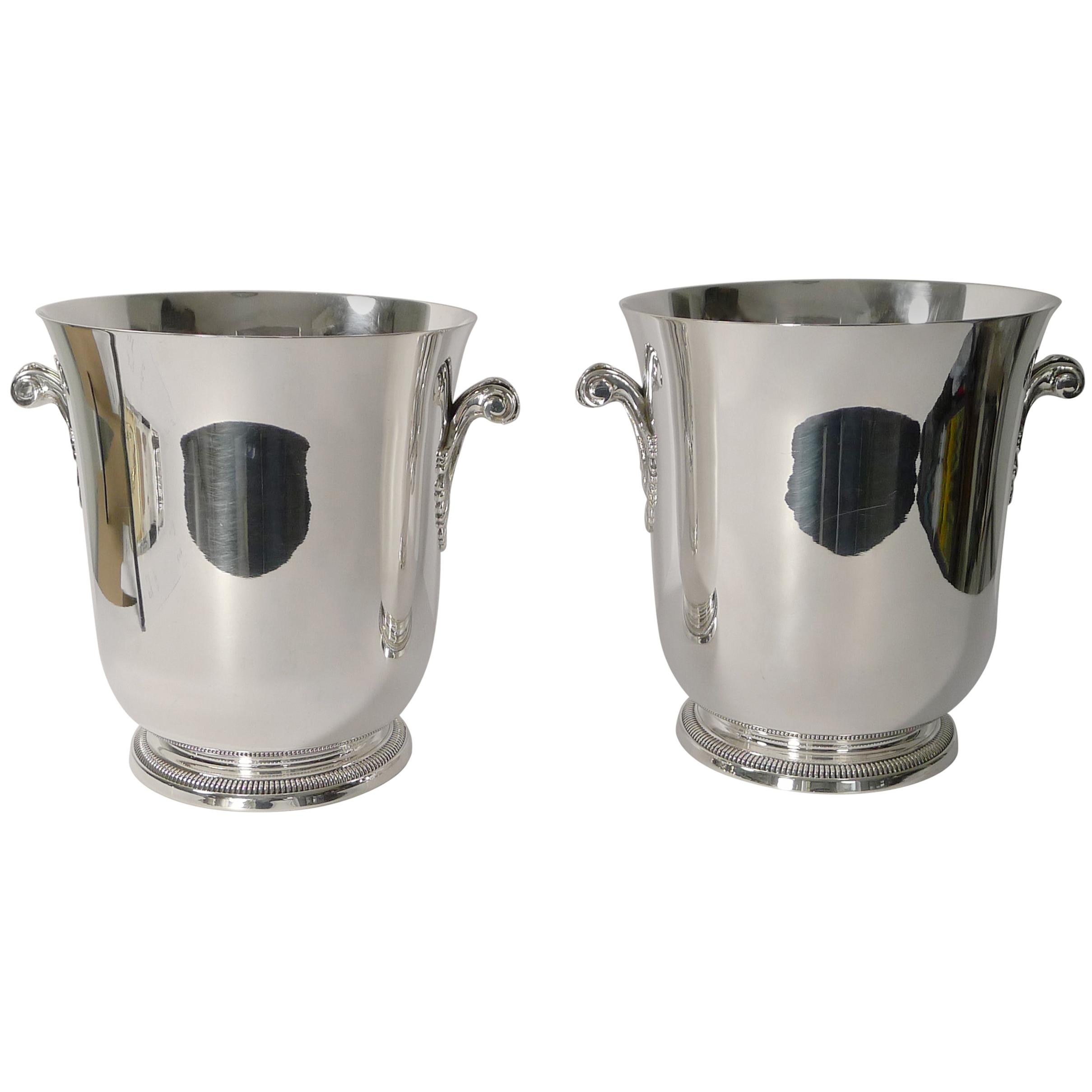 Smart Pair of French Champagne Buckets by Ercuis, circa 1960