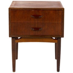 Smart Small Teak Entry Chest, 2 Drawers, Denmark, 1960s