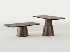 Smart Table - Modern Electronic Height-Adjustable Black Marble and Wood Table