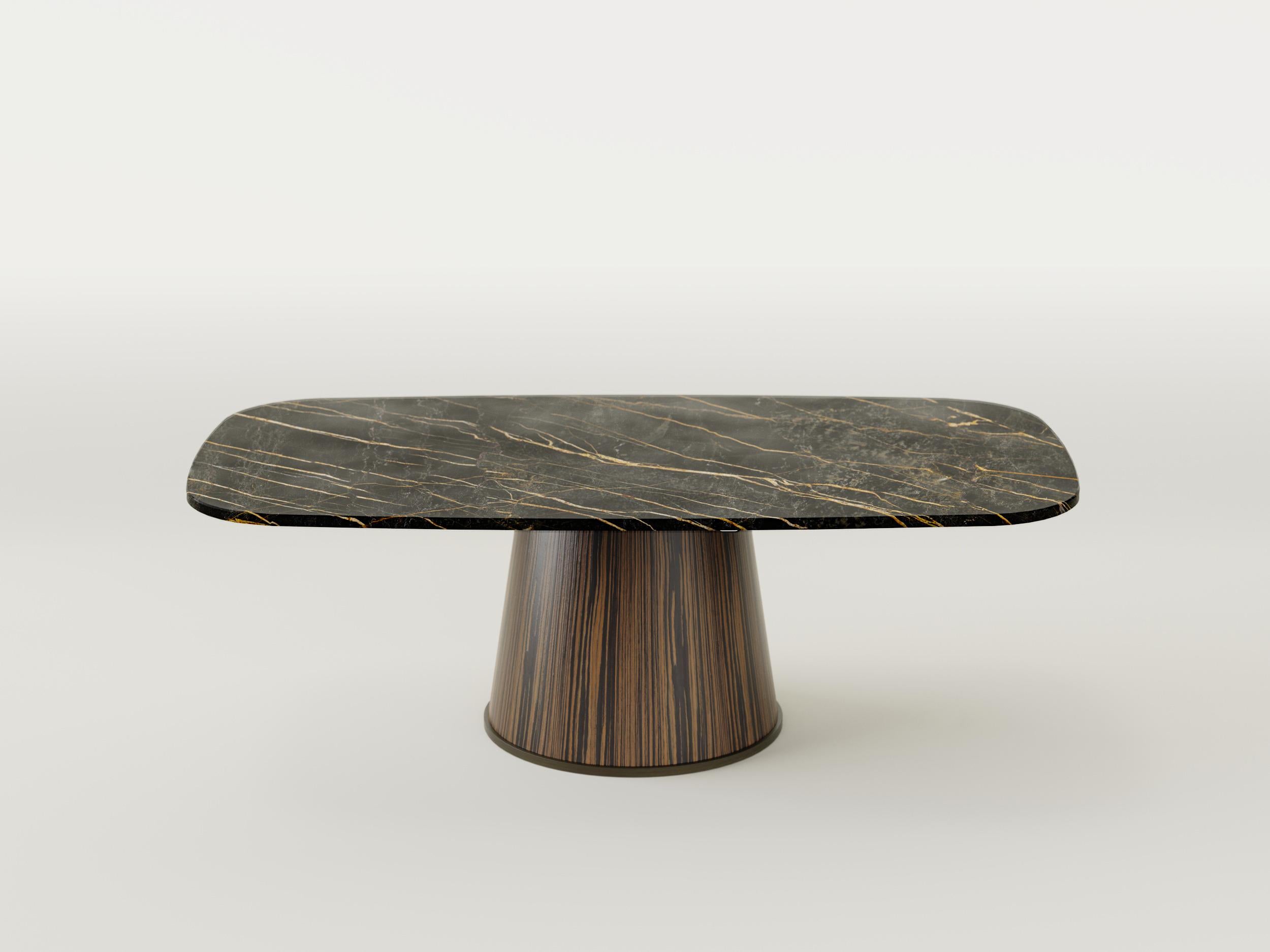 Mesa Inteligente - Moderna Mesa Electrónica Regulable en Altura de Mármol Negro y Madera Italiano en venta