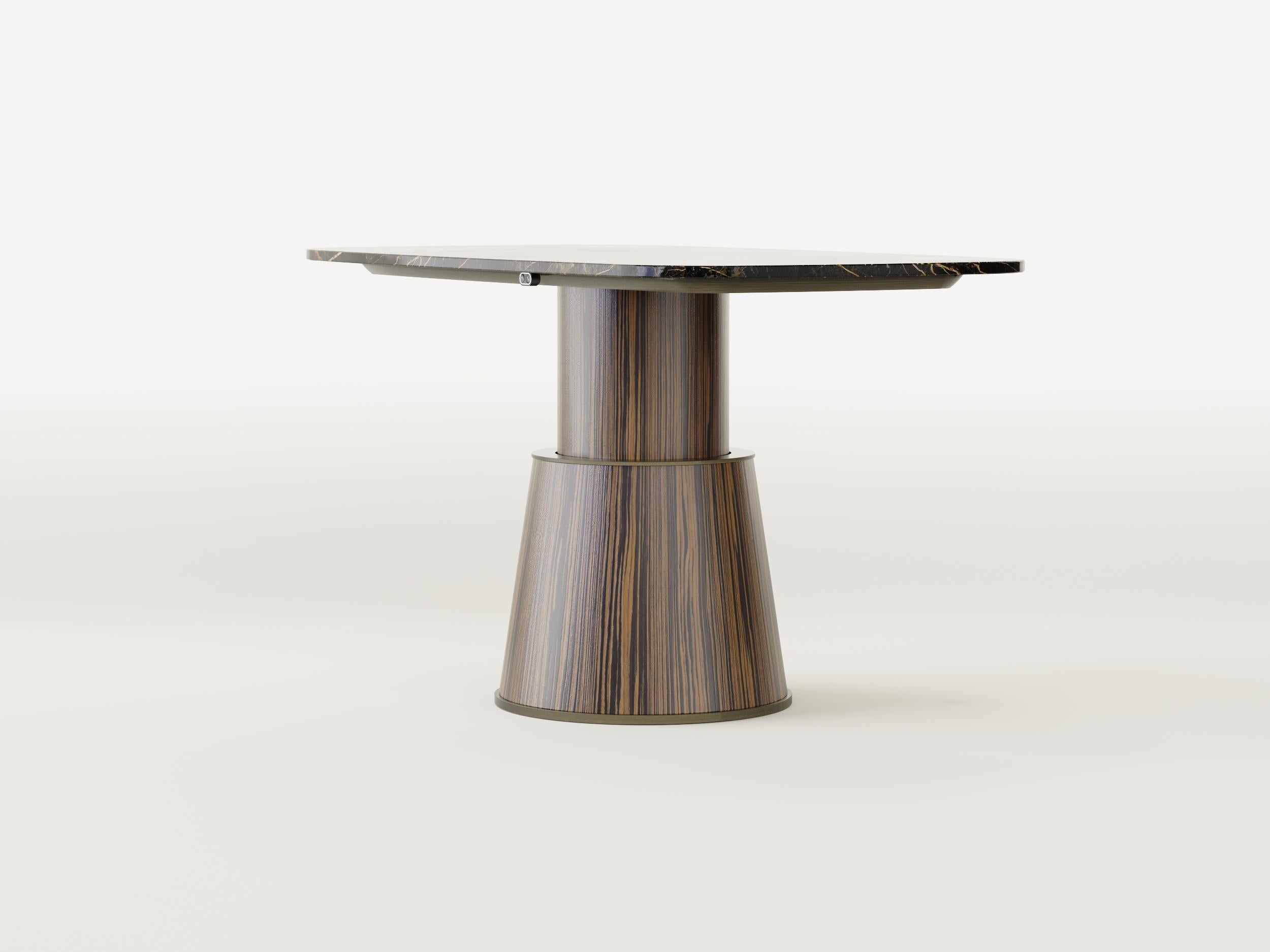 Mesa Inteligente - Moderna Mesa Electrónica Regulable en Altura de Mármol Negro y Madera Siglo XXI y contemporáneo en venta