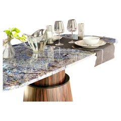 Smart Table - Modern Electronic Height-Adjustable Azul Bahia Granite Table