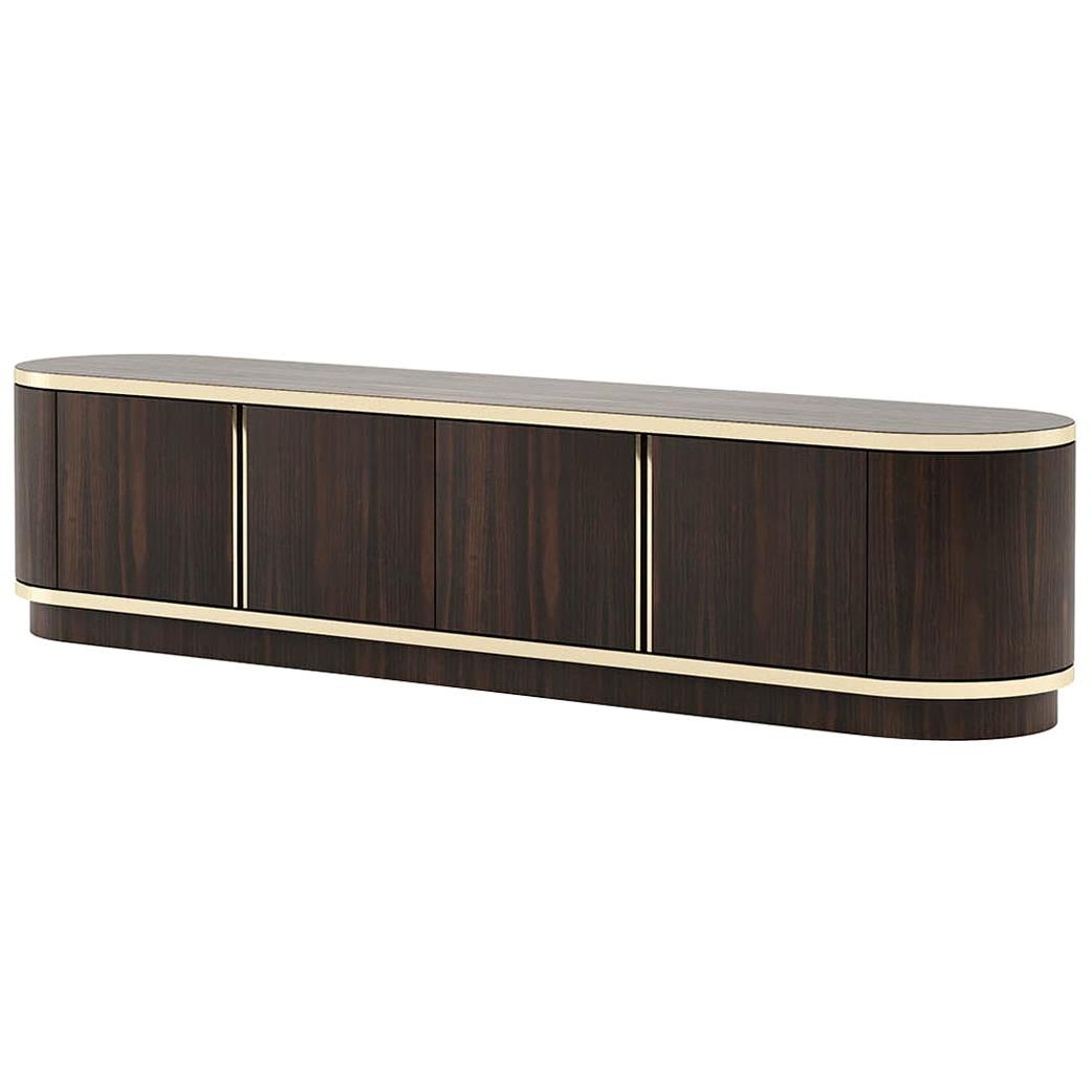 Smart TV Sideboard in mattem Ebenholz im Angebot