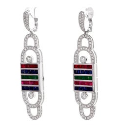 Smartphone 'RBG' Tri Color Dangle Earring