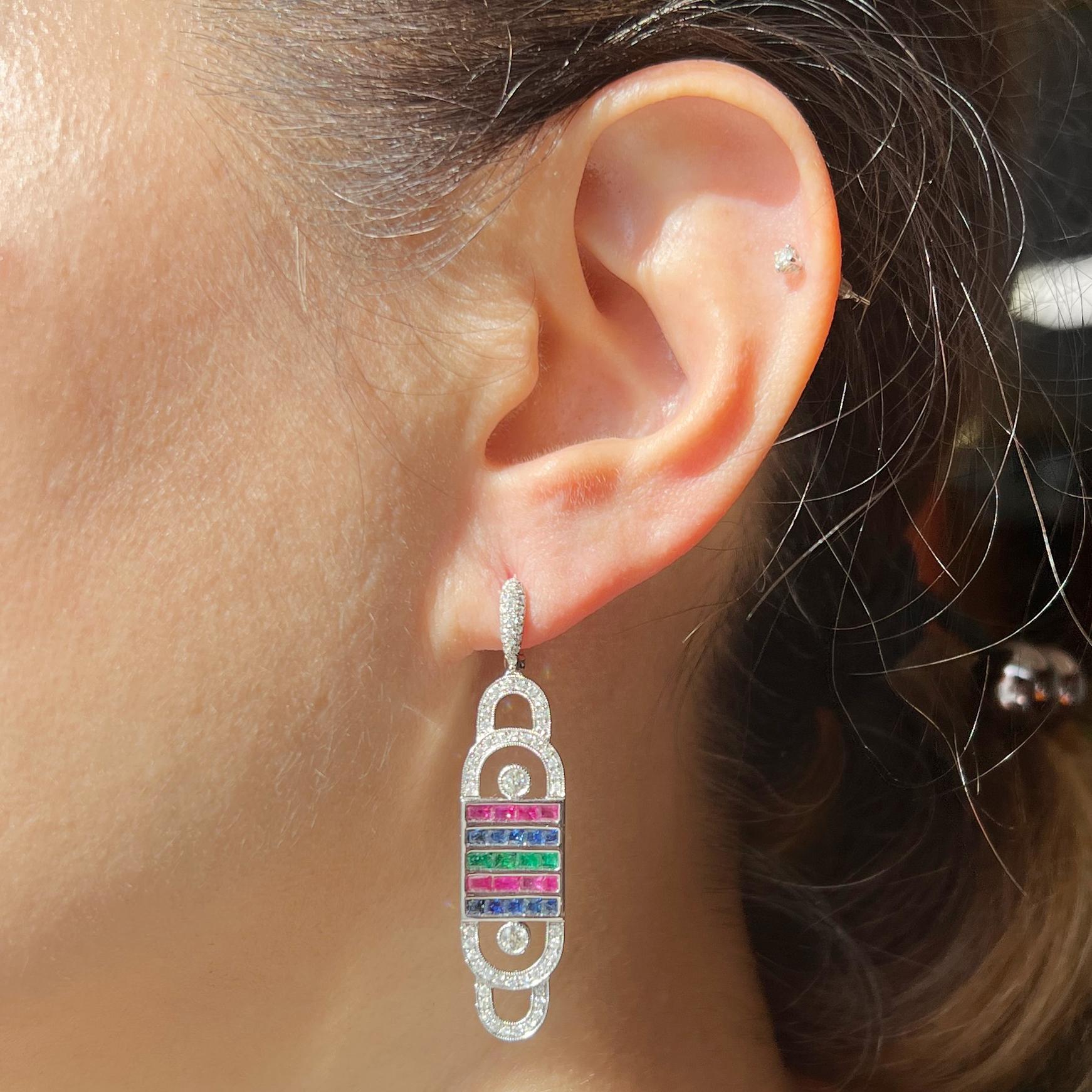 Smartphone 'RBG' Tri Color Dangle Earring In New Condition For Sale In Hung Hom, HK