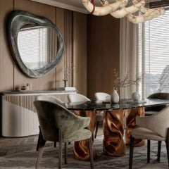 Smash Black Marquina Marble Luxury Dining Table w/Copper Gradient by MainGUILTY