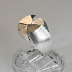 Anello con sigillo in argento "Smashed