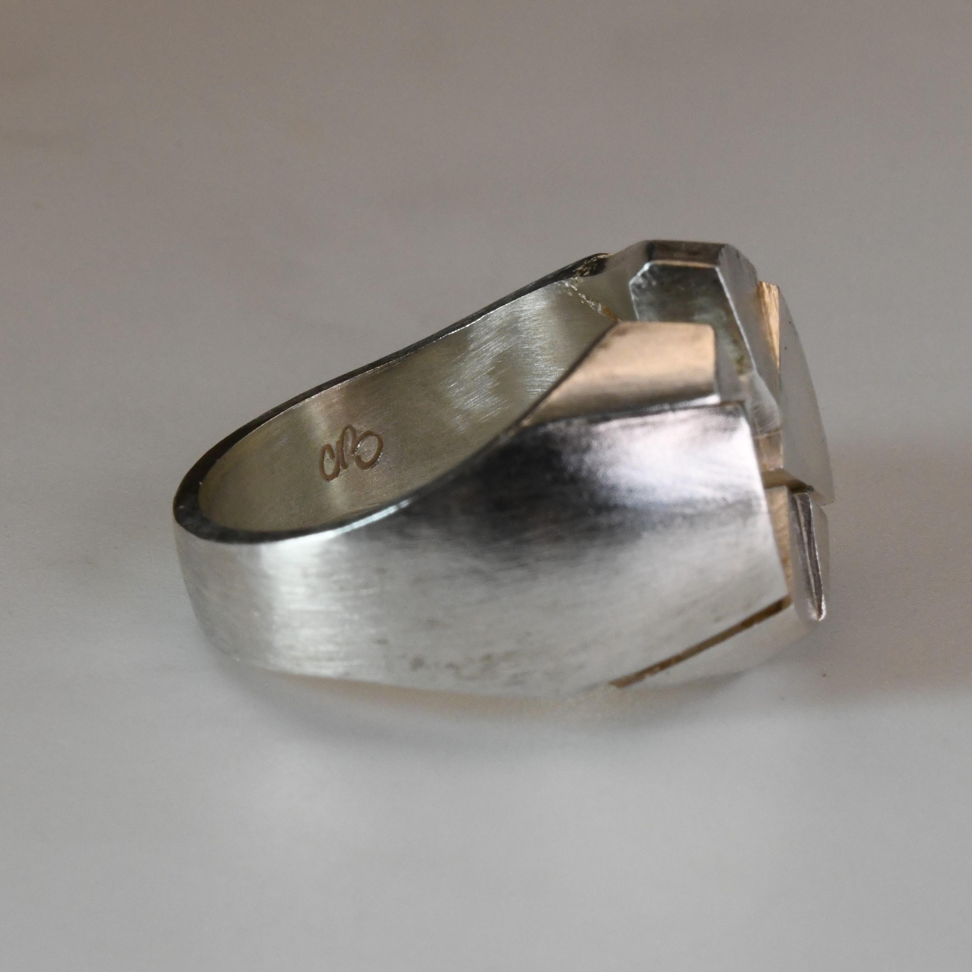 Anello con sigillo in argento 
