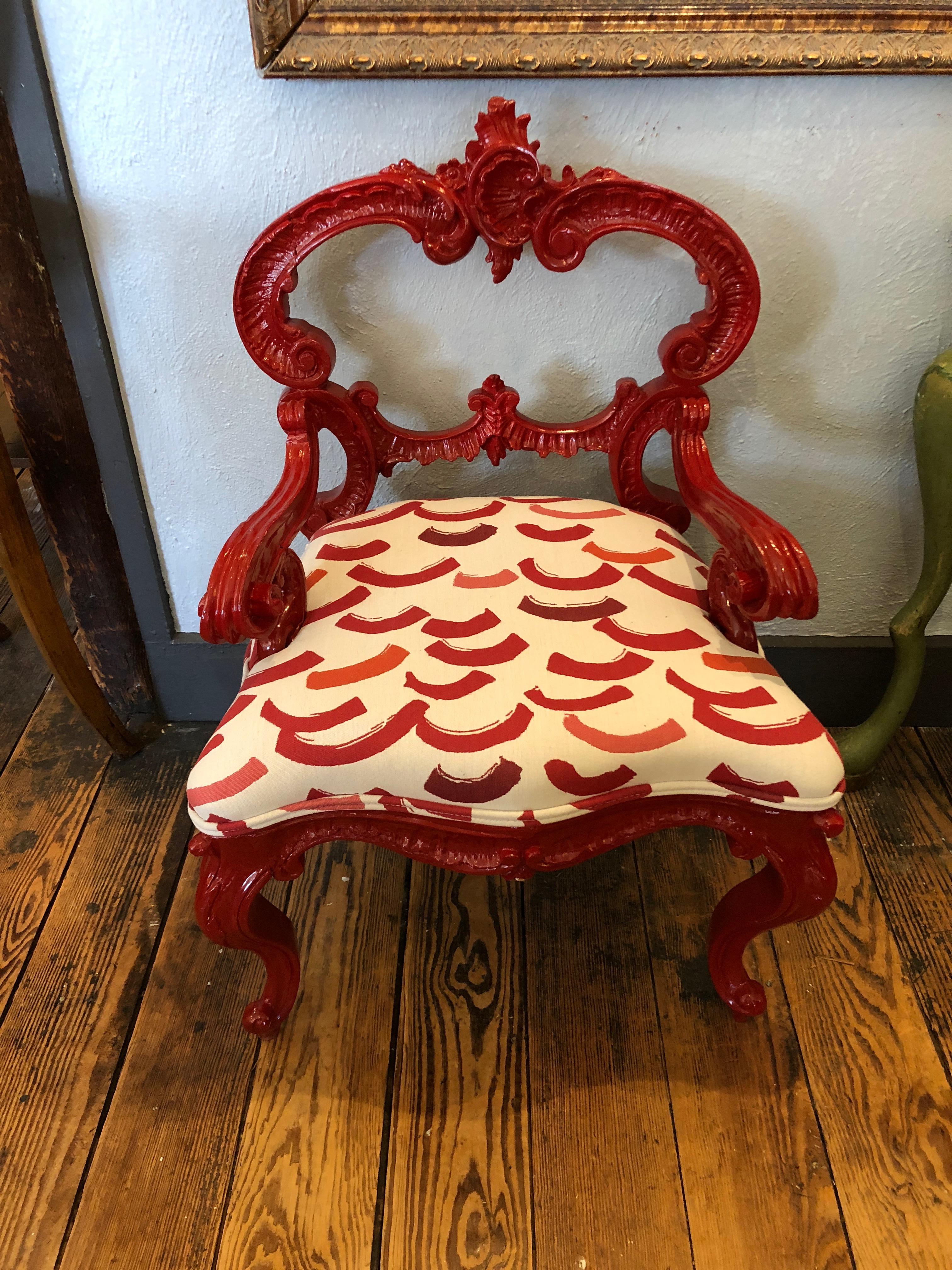 Smashing Designer Diminutive Laquer Rococo Chair 7