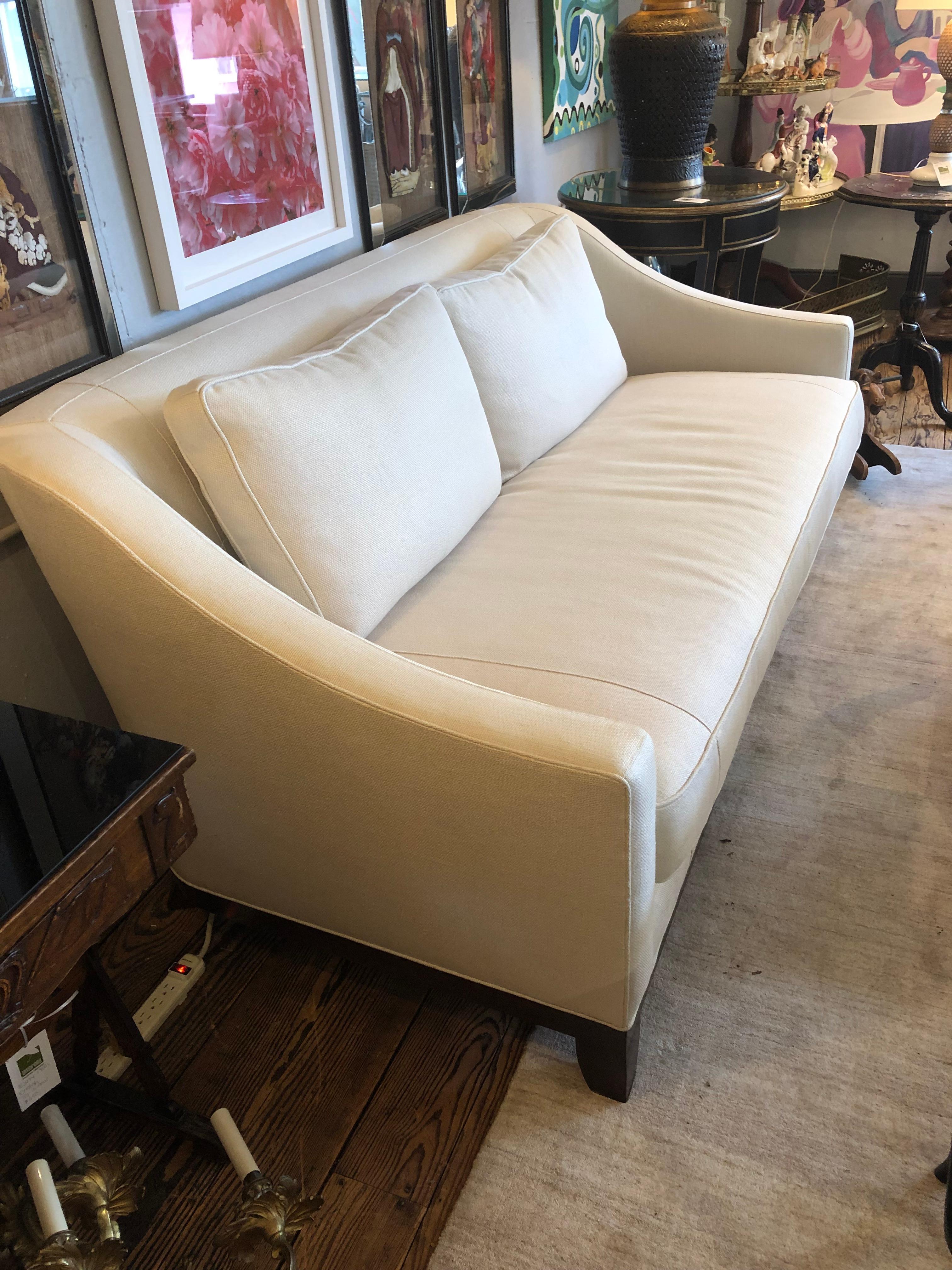 Modern Smashing off White Upholstered Sofa by Baker