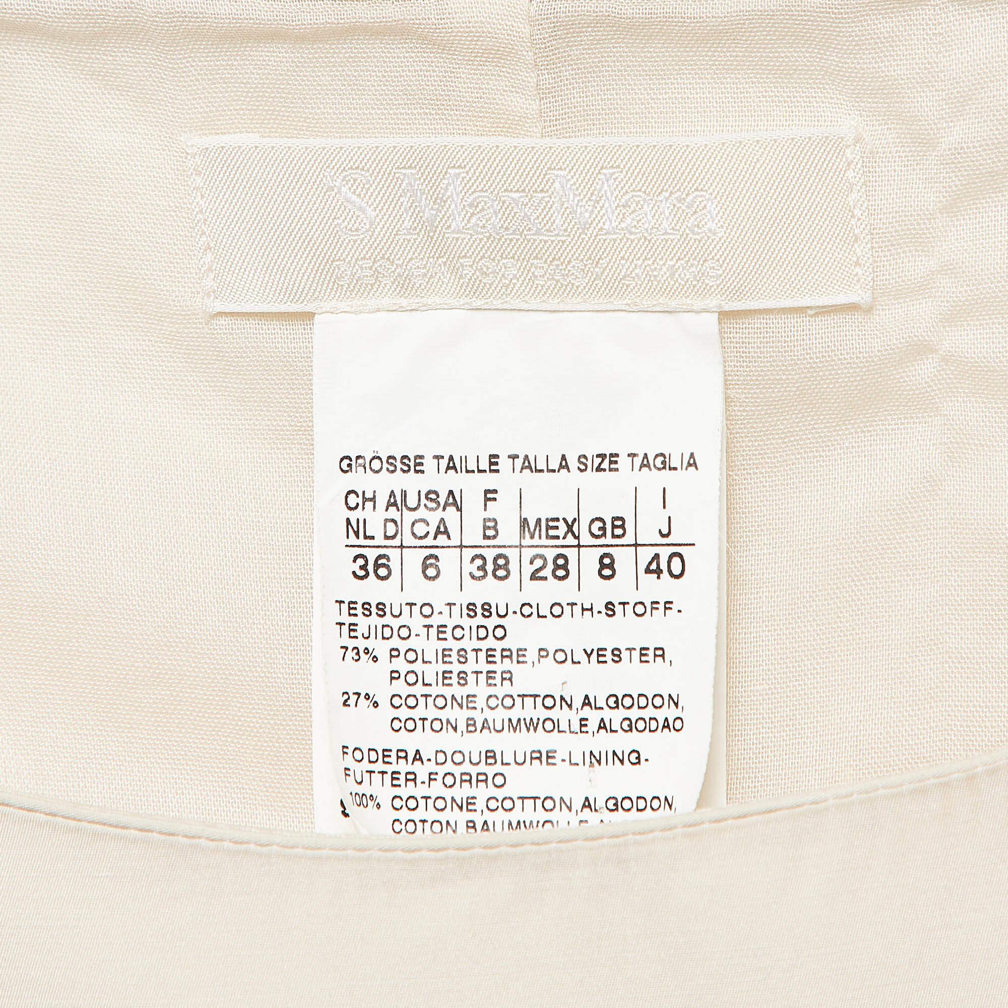 Women's S'Max Mara Beige Cotton Blend Pleated Sleeveless Dress S For Sale