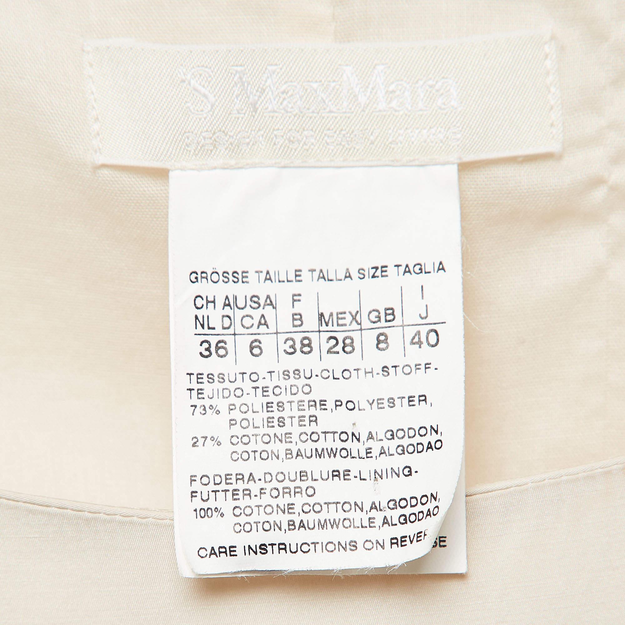 S'Max Mara Beige Cotton Blend Pleated Sleeveless Dress S For Sale 1