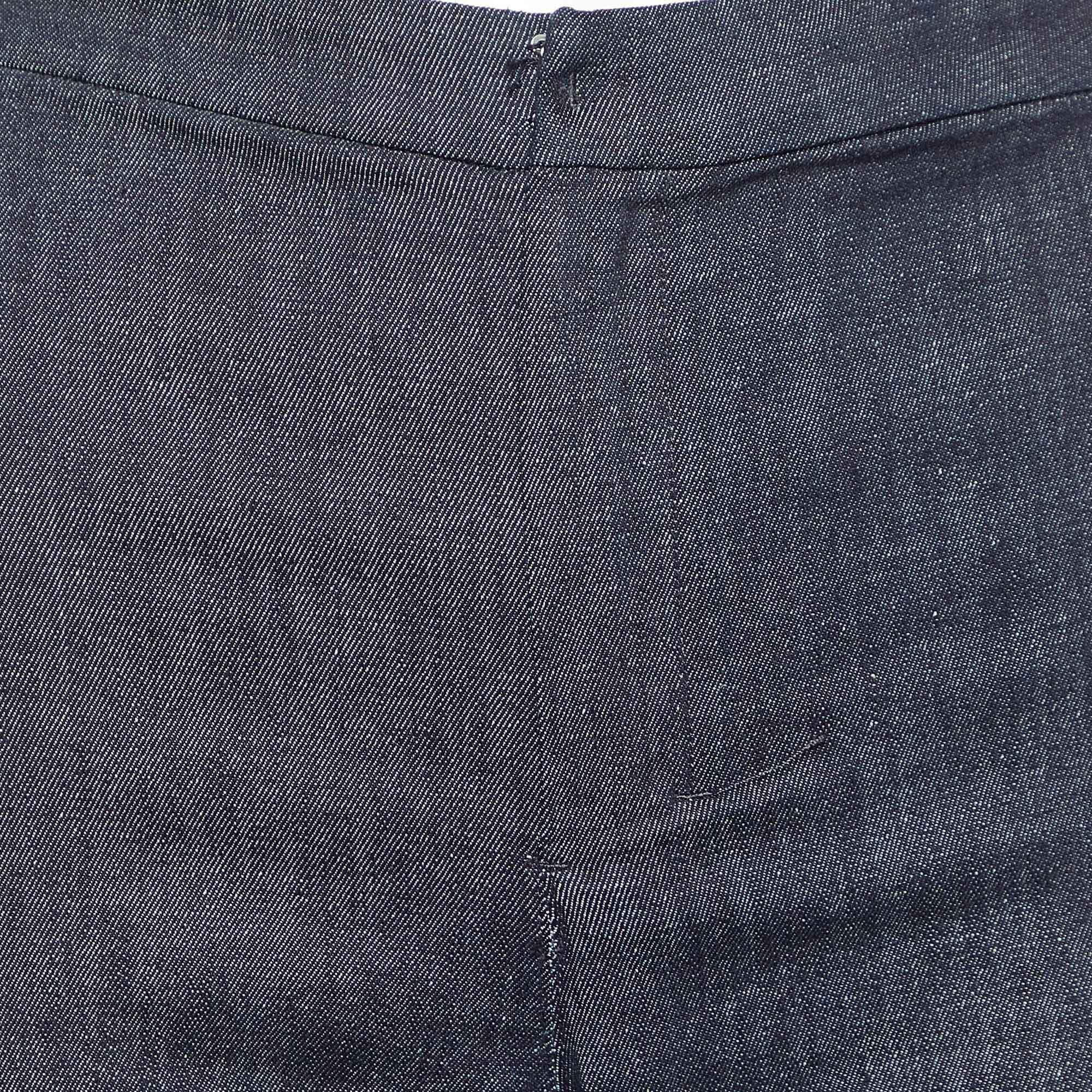 Black S'Max Mara Blue Denim Wide Leg Jeans L Waist 31
