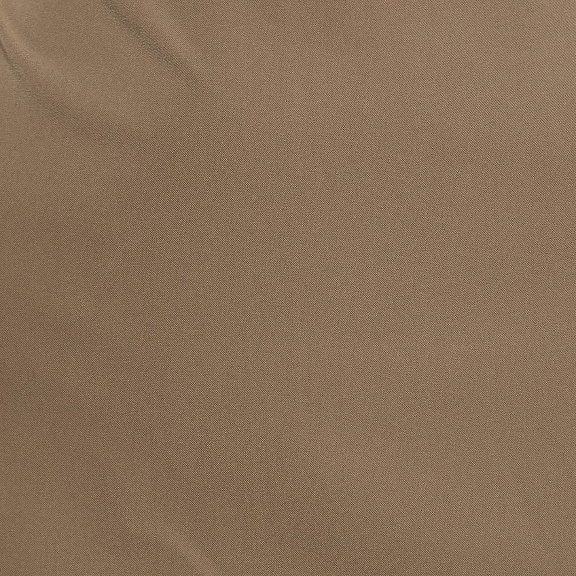 S'Max Mara Brown Gabardine Pencil Skirt M In Good Condition For Sale In Dubai, Al Qouz 2