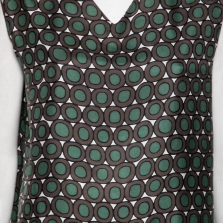 S'Max Mara Pink & Grey Printed Silk Sleeveless Top M In Good Condition For Sale In Dubai, Al Qouz 2