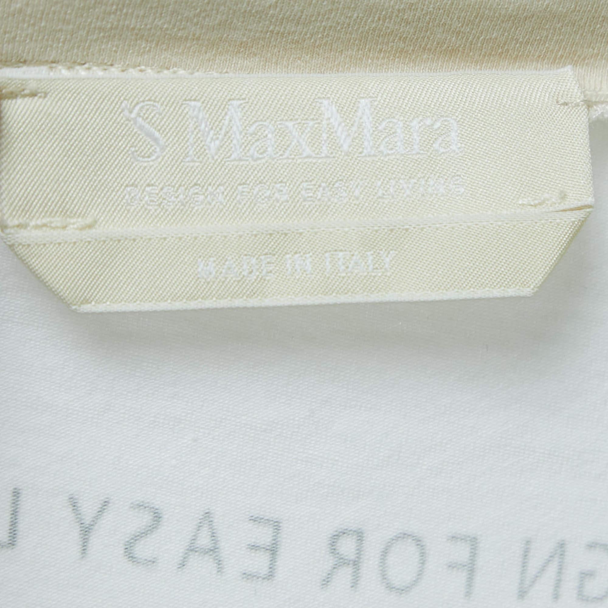 S'Max Mara White Cotton Knit Sleeveless Top M In Good Condition For Sale In Dubai, Al Qouz 2