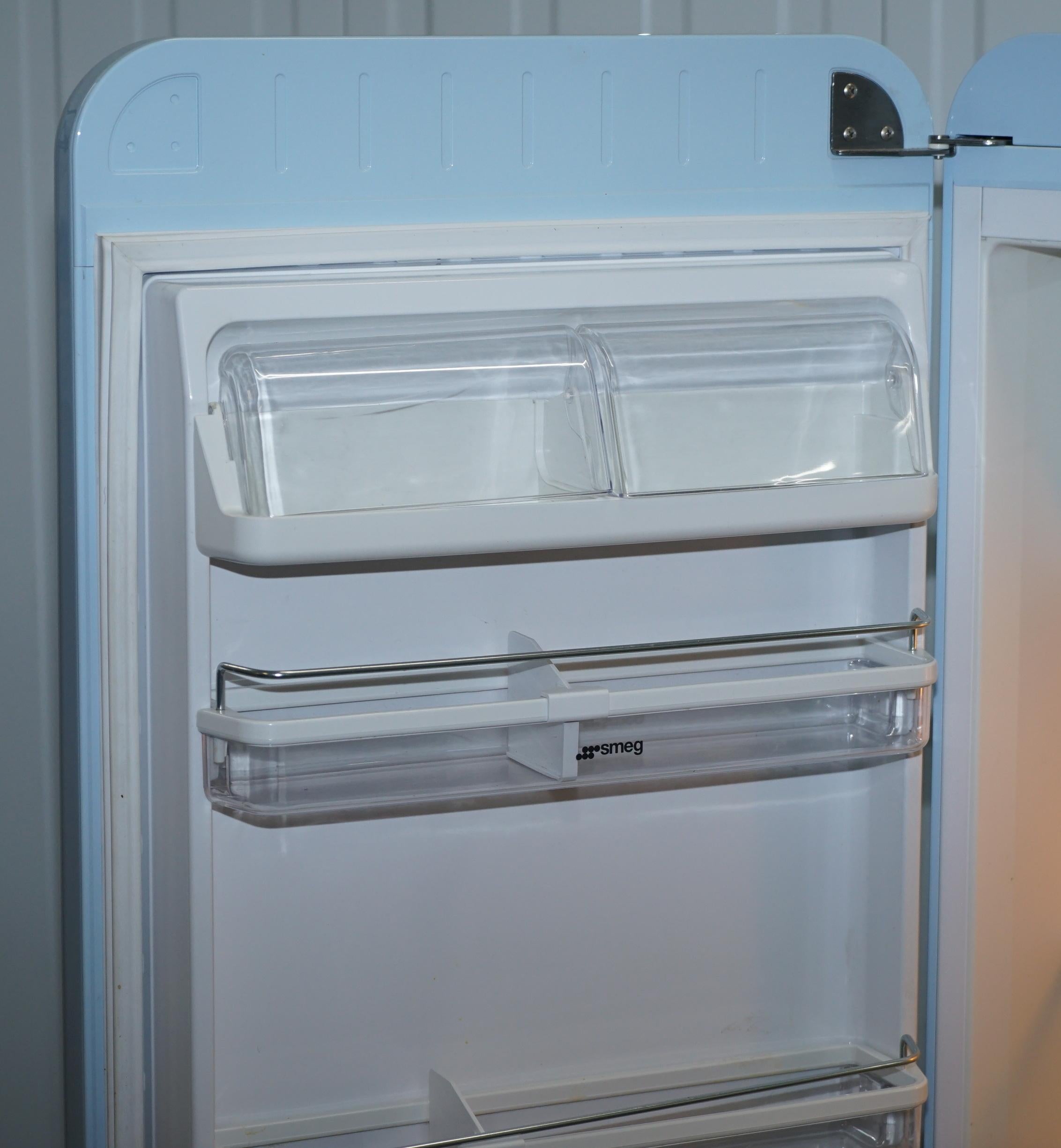 Smeg Pastel Blue Fab 28l Fridge Freezer Stunning Classic American 1