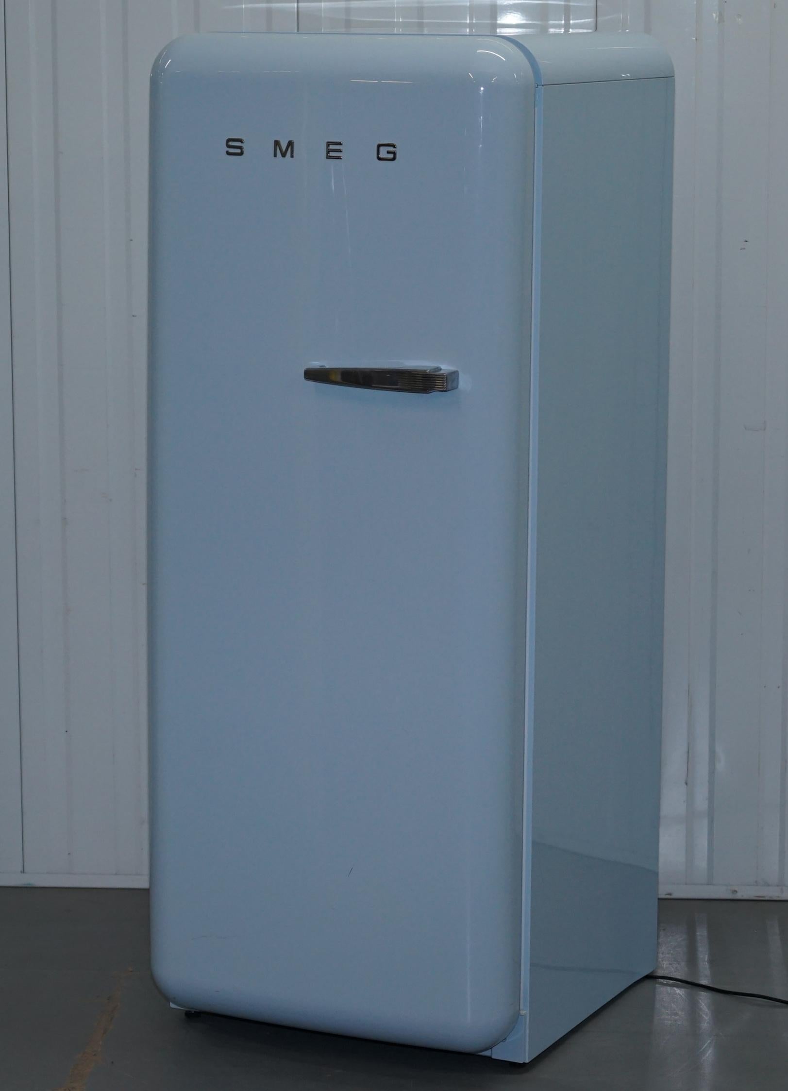 smeg blue fridge