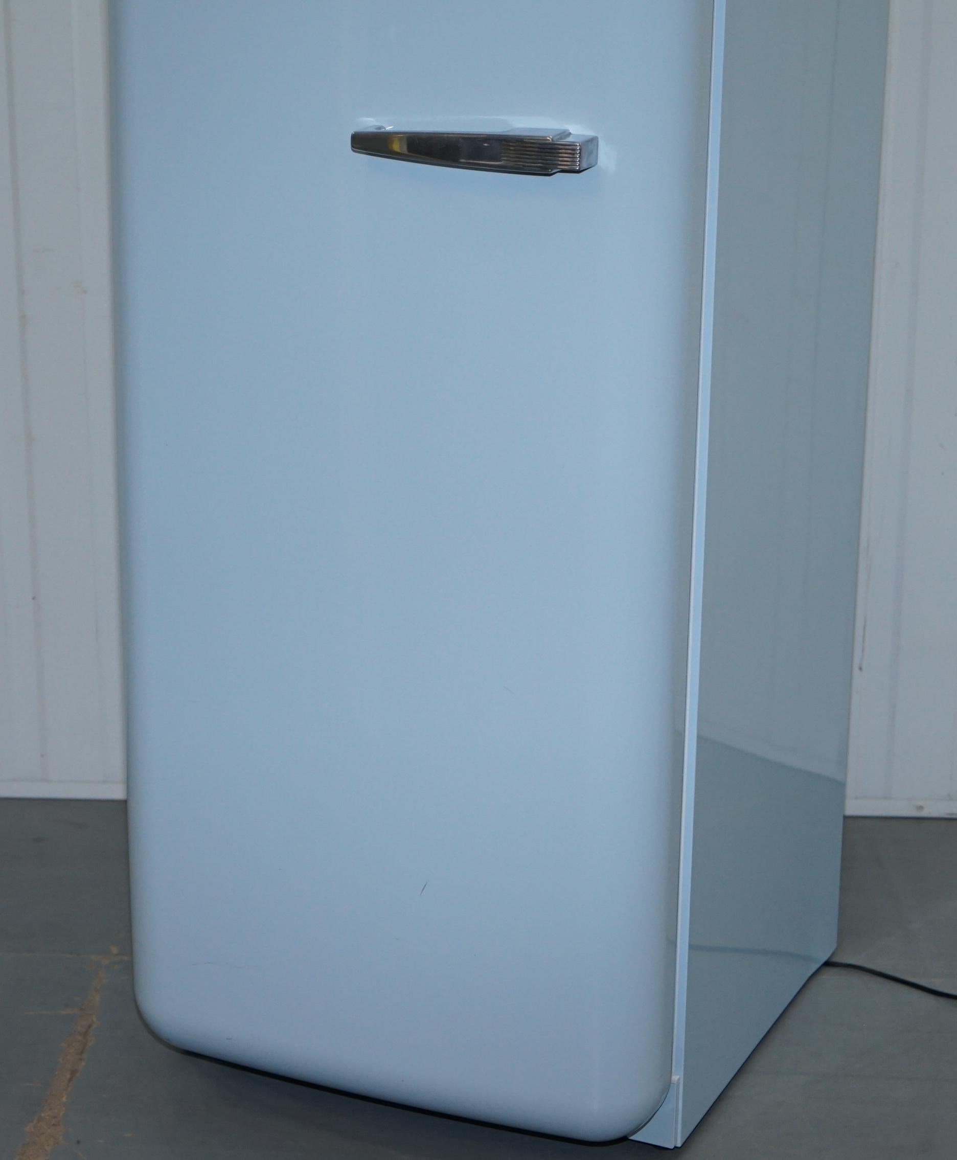 blue smeg fridge freezer