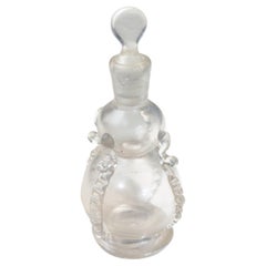 Antique Smelling Glass Bottle with Ribbons, Early 20th Century