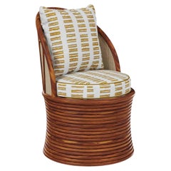 Smeralda Outdoor Dining Chair in Ribbed Iroko Wood with Jute Back