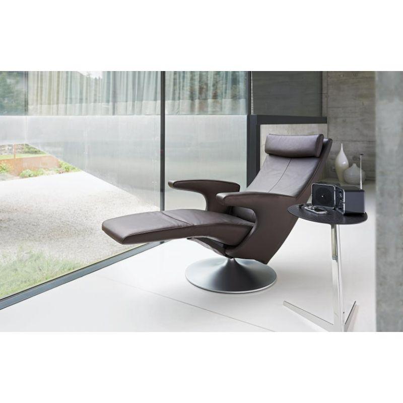 Smile Adjustable Rotating Leather Armchair by FSM For Sale 1