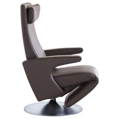 Fauteuil rotatif en cuir Smile réglable de FSM