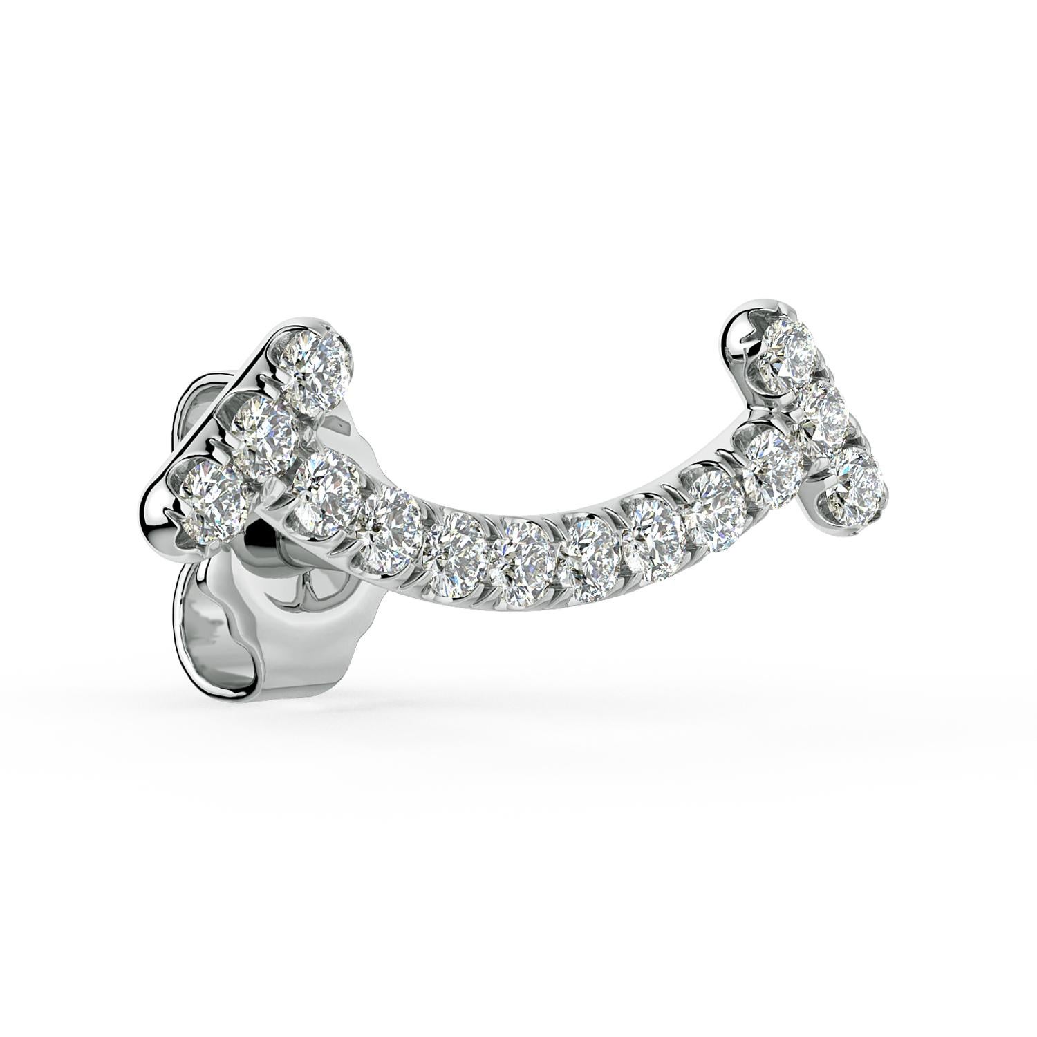 Women's Smile Diamonds Earrings in 14k White Gold For Sale