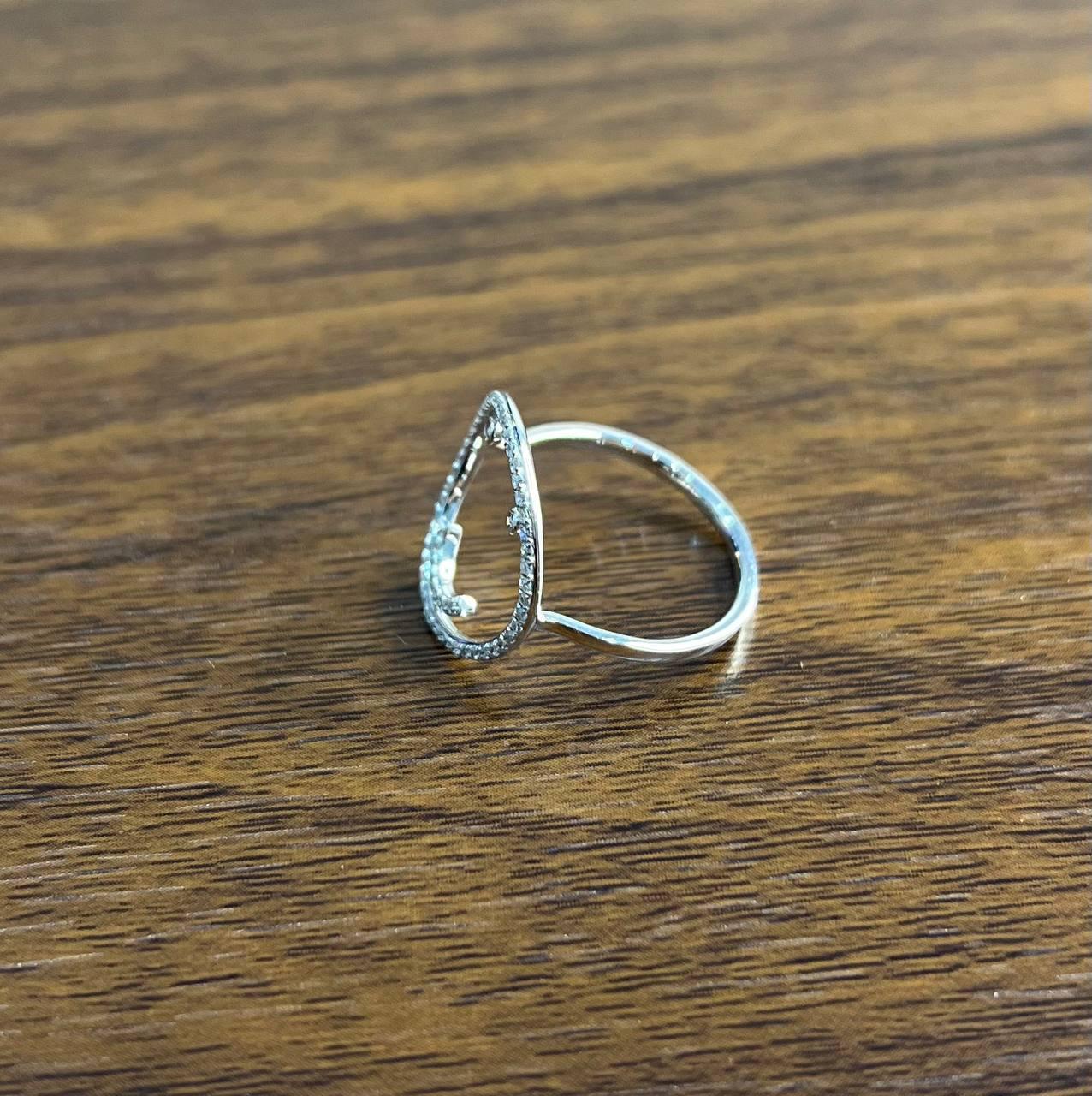 Smile Smiley Face Emoji White Diamond Halo 14K White Gold Statement Fun Ring 5