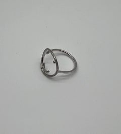 Smile Smiley Face Emoji White Diamond Halo 14K White Gold Statement Fun Ring