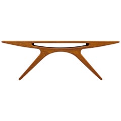 "Smile" Sofa Table by Johannes Andersen, Denmark, 1950s, Space Age/Atomic