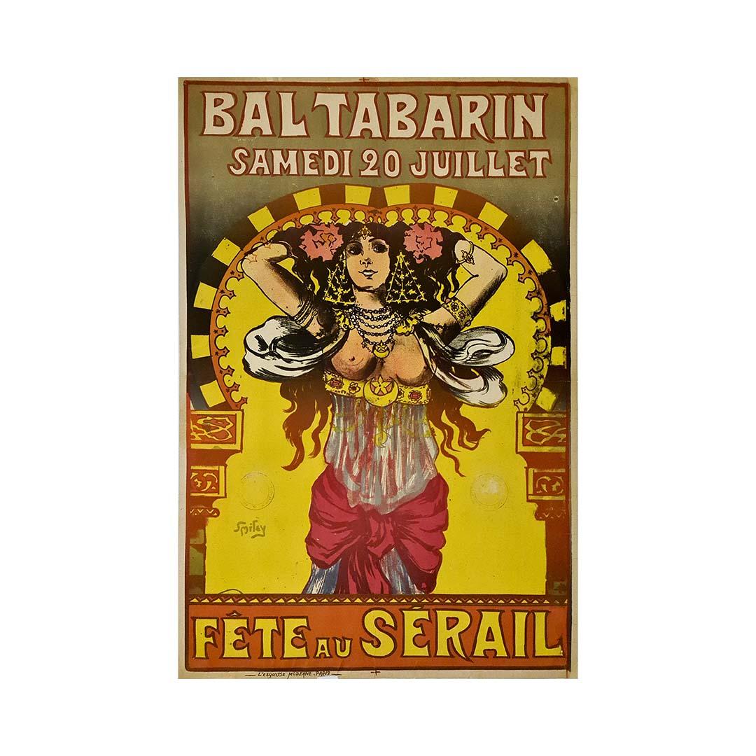 Circa 1900 original poster by Smiley -  Bal Tabarin For Sale 3